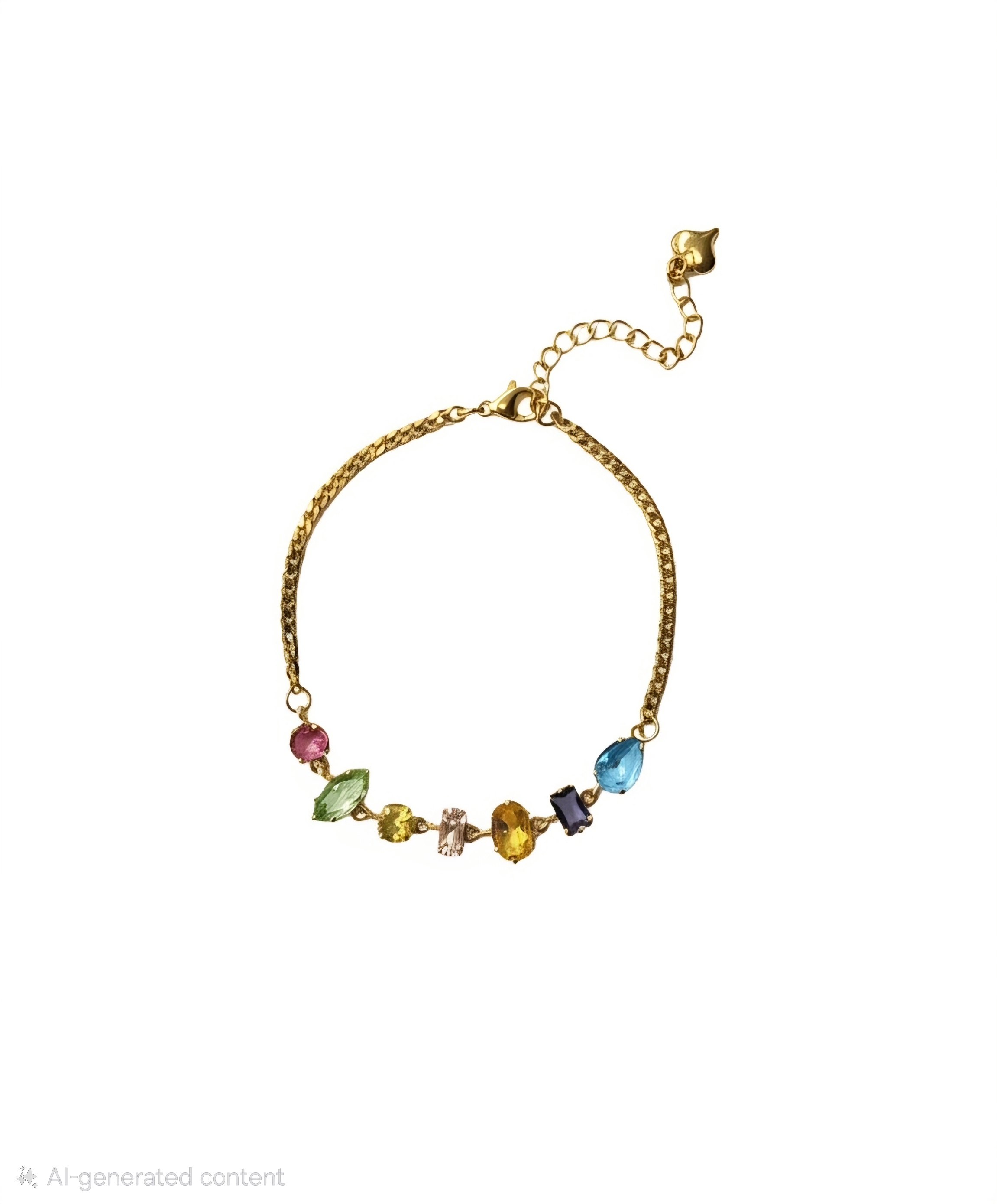 Rainbow Crystal Chain Bracelet
